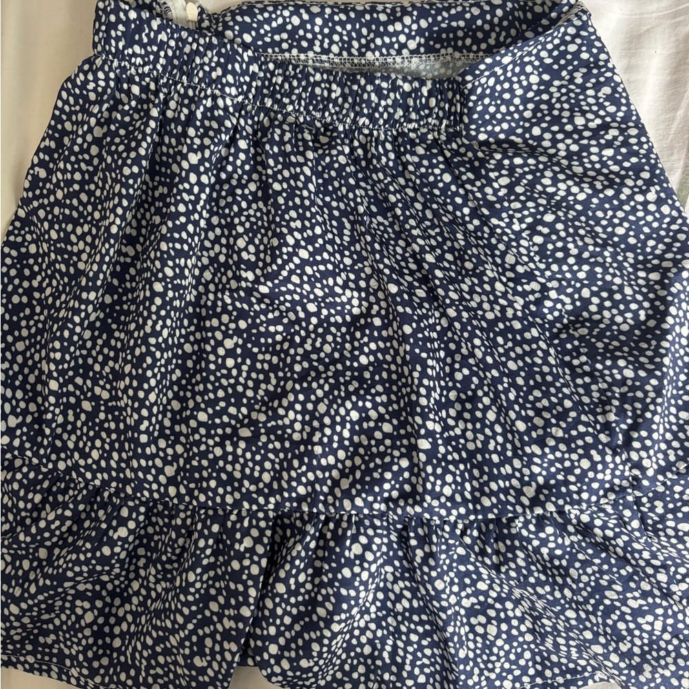Blue and White Polka Dot Skirt
